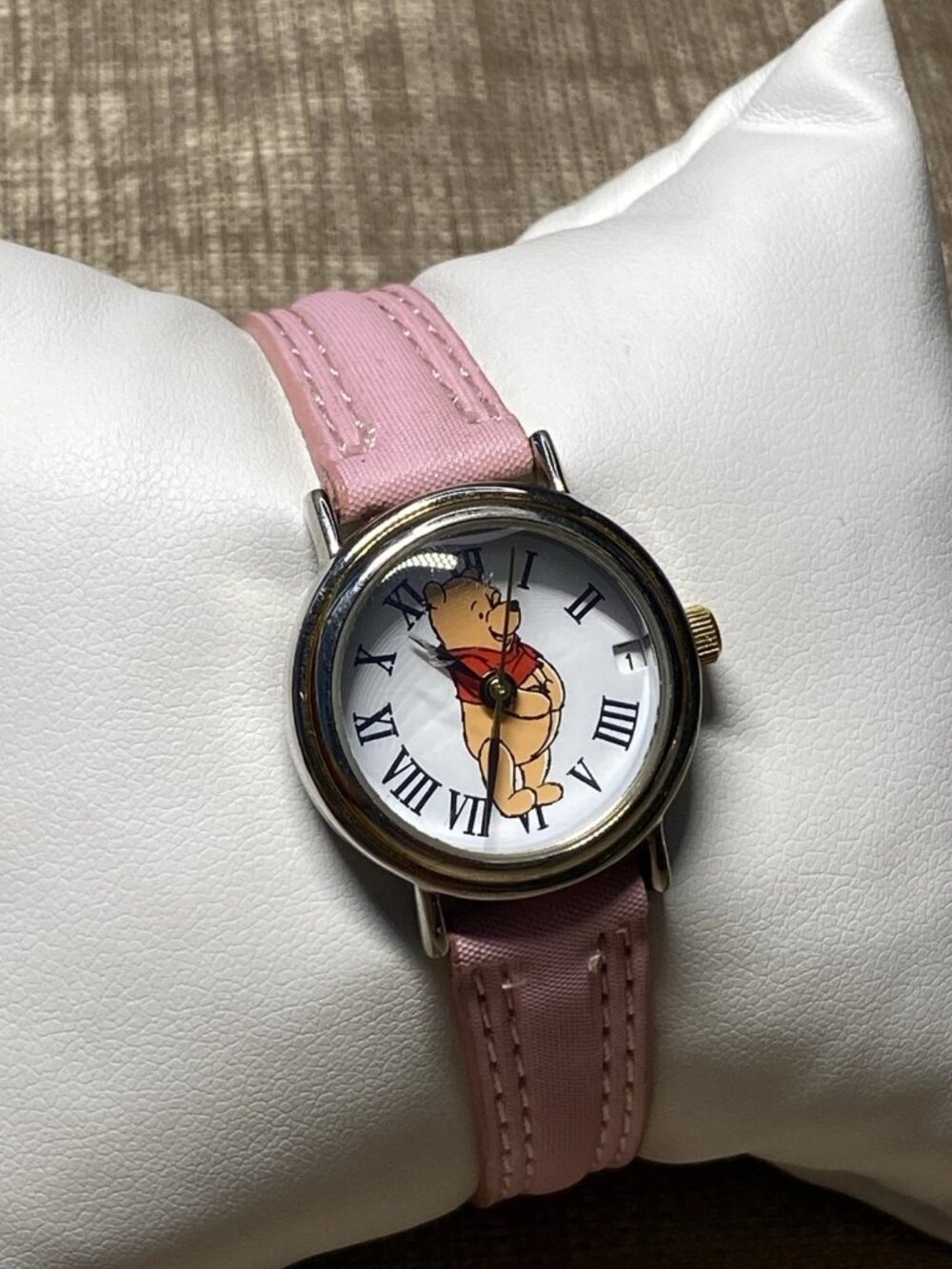 Vintage Timex Disney Winnie The Pooh Watch Working New Battery Pink Strap